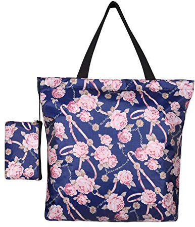 Borsa per la spesa riutilizzabile, BOJLY impermeabile, borsa da spiaggia, borsa tote in nylon, borsa da mamma pieghevole con sacchetto e cerniera per shopping, viaggi e picnic, ecc.