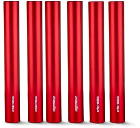 Sport-Thieme Staffelstäbe-Set Metall | ø 38 mm | 6 Stäbe + Aufbewahrungsbeutel Leichtmetall Stäbe