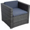ESTEXO Polyrattan Gartensessel Loungesessel Rattan Lounge Sessel Gartenstuhl Stuhl (Anthrazit-Grau)