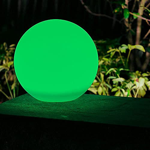 Dapo Hochwertige LED-Außen-Garten-Solar-Kugel-Leuchte BIRTA mit Spieß, USB-Kabel und Fernbedienung, Reichweite 6m, Kunststoff, 2 x LED farbechselnd-tageslichtweiß, IP44, (Durchmesser 25cm)