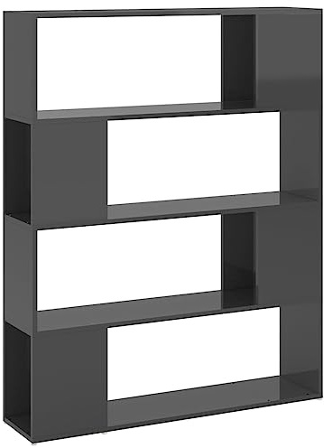 vidaXL Estantería/Divisor de Espacios Gris Brillo 100x24x124 cm