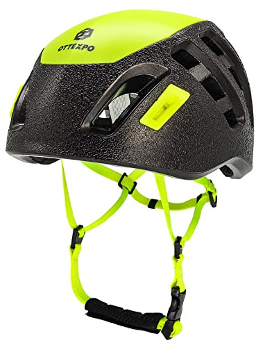 OTTEXPO Rock Climbing Helmet, Lightweight Adjustable Helmet for Tree Climbing, Caving, Work at Height Sporty Helmets for Man Wemon (Lemon Yellow, Small/Medium)