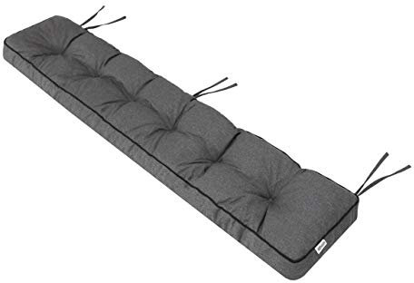 Bankauflage für Gartenbank, Polsterauflage, Sitzkissen, Bankkissen, Bankpolster mit 8 cm Dicke Polsterung, Auflage für Bänke, Made in EU - 120x40 cm - dunkelgrau