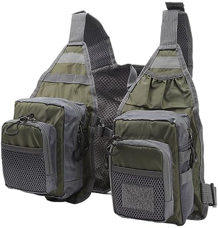 Pack de Gilet de Pêche, Gilet de Pêche à 8 Poches avec Bandes Réfléchissantes pour Bar à Mouche pour Hommes (#3)