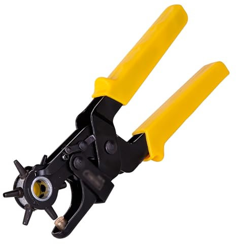 ONDIAN Locher aus Leder Robuste Gürtel-Stanzzange, Gürtel-Leder-Lochstanzer, rundes Loch für Gürtel