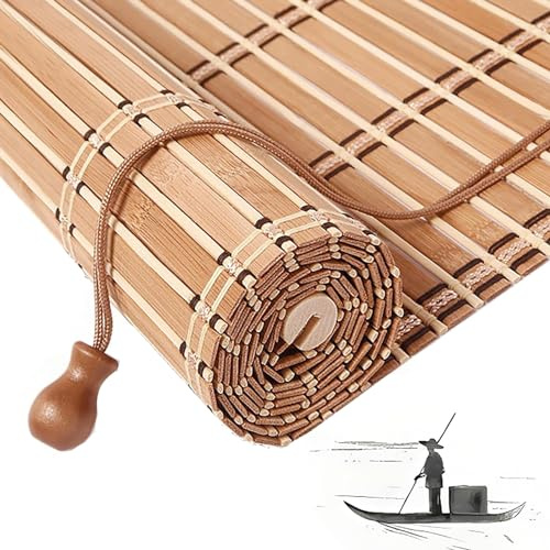 Sh000ad Tapparella in Bamboo Tenda a Rullo in bambù in Stile retrò,Tende a Pacchetto,Tende da Finestra,Veneziane Avvolgibile in bambù Parasole per Finestre e Porte,Larghezza x Altezza (70cm x 150cm)