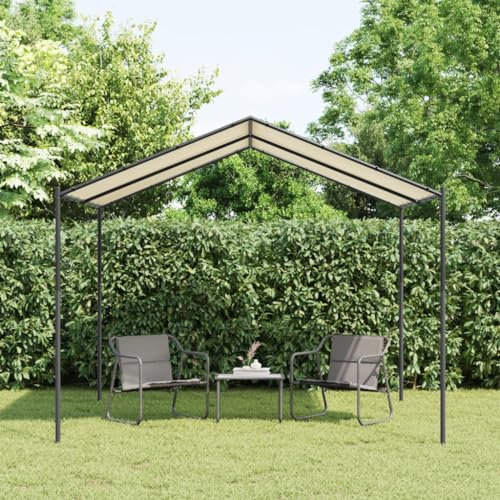 Gartenpavillon Beige 3x3 m Stahl und Stoff, CIADAZ Faltpavillon, Pergola, Partyzelt, Standmarkise, Sonnenzelt, Garten Pavillion, Grillpavillon