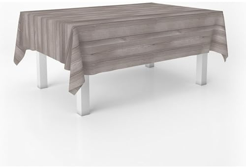 ECOMMERC3 Nappe en Toile cirée rectangulaire Taille 220x140 cm - Style, durabilité et Facile d'entretien pour Votre Table - Nappe en Toile cirée Anti-Taches et imperméable Wood Brun