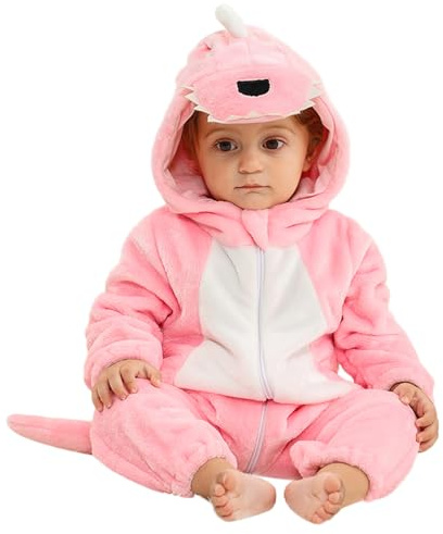 YloveM Mono bebé Capucha Mameluco de Bebé Unisex Disfraz de Dinosaurio Otoño Invierno Pijamas con Capucha Estilo Traje de Cosplay de Franela