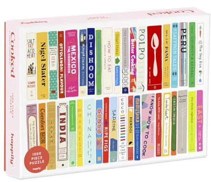 Puzzle Cooked de 1000 pièces pour adultes | Planche 100 % recyclée de qualité supérieure | Couverture de livre de cuisine de 1000 pièces | Cadeaux pour les amateurs de livres | Puzzles Happily
