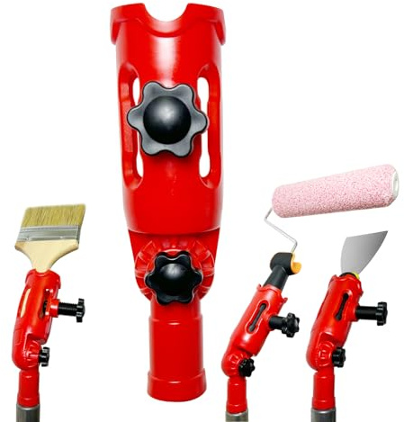 Extensor de pincel multiángulo para techo alto, soporte de fijación de poste de extensión para pincel, rodillo, raspador, agarre seguro, ideal para paredes, esquinas, bordes, herramienta de pintura de