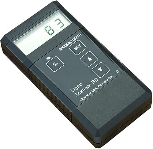 Lignomat Scanner SD Pinless Moisture Meter - Wood Moisture Meter Detector for Wood Species, Panels, Floor Planks - Dual-Depth Humidity Tester for Woodworking and Flooring