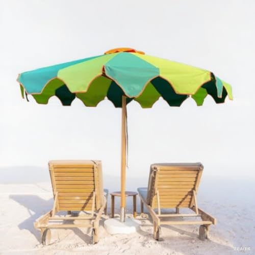 BGBZHMMEE Ombrelloni da Giardino da 9 Piedi con Frange, Ombrellone da Mercato, Grande Ombrellone Parasole, Ombrellone da Tavolo per Esterni, Resistente all'Acqua, Facile da Installare(3m/10ft)