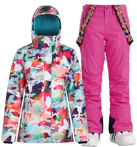 GSOU SNOW Tuta Sci Donna 2 Pezzi, Giacca E Pantaloni Da Sci