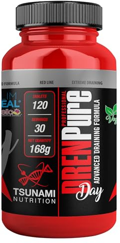 Tsunami Nutrition DRENPure Day, 120 Compresse, Integratore Diuretico-Drenante e Digestivo-Depurativo, Vegan, Senza Glutine, Senza Lattosio