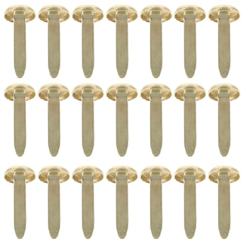 SHERCHPRY 50 Pezzi Chiodini a Testa Piatta in Metallo Dorato per Lavori di Carta e Scrapbooking Fermacarte Decorativi per Artigianato Fai da Te per attività Creative