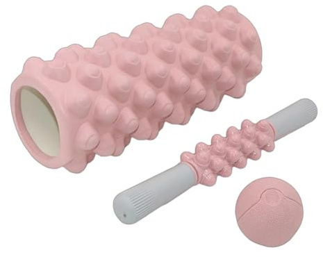 Fascia rulle set 2 delar – halkskydd boost med boll för regenerering, gymrulle muskelavslappning fascia rulle, avslappningsbollset för pilates styrketräning gym resor