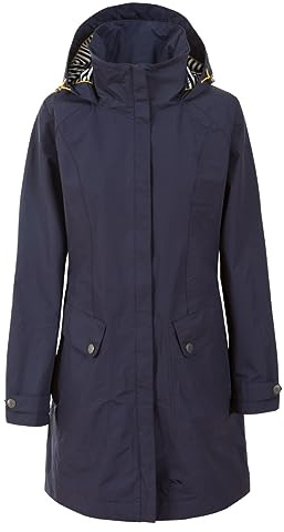 Trespass Womens Hooded Waterproof Jacket Rainy Day Ink in Size - S