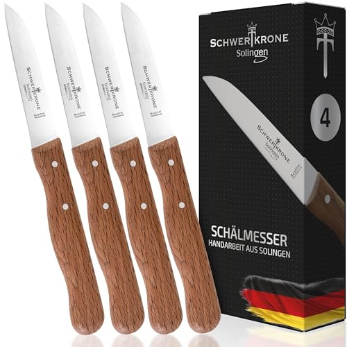 Solingen Ensemble de Couteaux de Cuisine Professionnels en Acier Inoxydable - Manche Hêtre, Pour une Découpe Précise