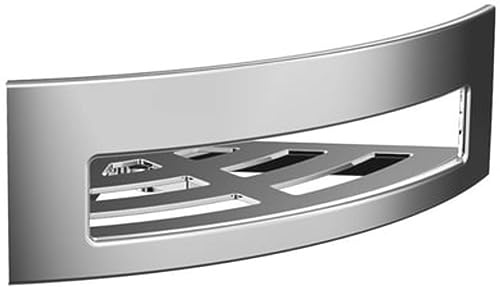 Emco SYSTEM2 Eckschwammkorb zum Schrauben, Korb separat abnehmbar, hochwertige Duschablage aus Metall, Duschkorb für Badutensilien, chromfarben, Eckwandkorb, Silber