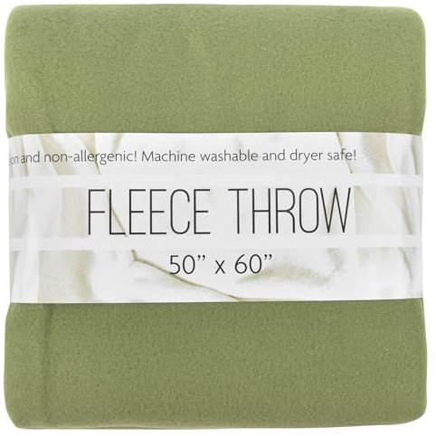 50x60 Throw Blankets, Fleece Throw Blanket for Livingroom, Couch, Chair, Bed (Fern Green)