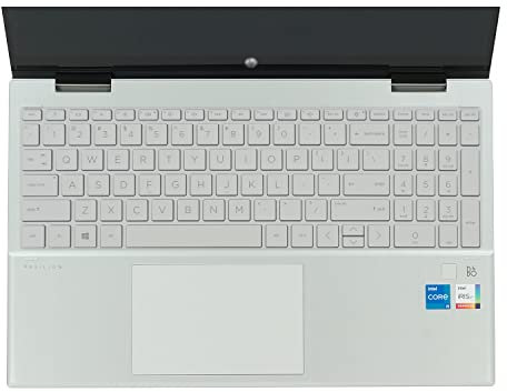 MiNGFi Silicone Keyboard Cover for HP 15.6 Pavilion 15-eh/eg(2021) x360 15-er(2021) 17.3 Pavilion 17-cn/cp(2021) - Transparent