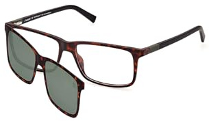 Timberland Rechteckig Kunststoff Brillen in Dark Havana für Herren, Brille mit Sehstärke, optional mit Sonnenbrillen tönung oder Blaulichtfilter (Modell TB1765)