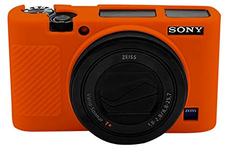 Easy Hood Schutzhülle Kameratasche für Sony RX100 VII, Kamera Silikon Hülle Tasche Leichtem Weichem Tragetasche Abdeckung für Sony DSC-RX100 III RX100 V RX100 IV RX100 VII DSLR Kamera Orange