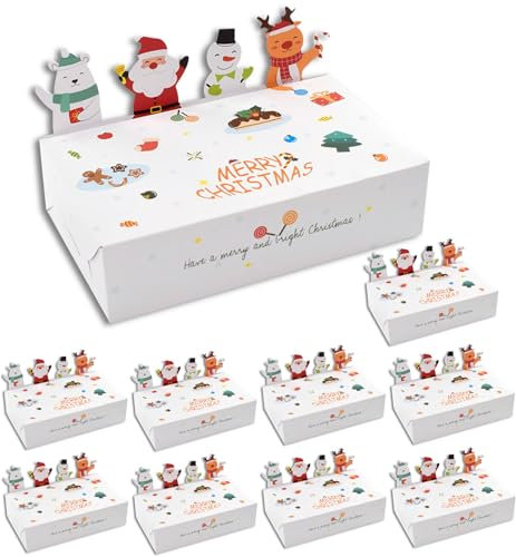 KASESSS 10 Stück Geschenkbox Weihnachten, Faltbare Geschenkkarton, Geschenkverpackung Mit Deckel, Box 15x9x4CM für Hochzeit, Geburtstag, Partei