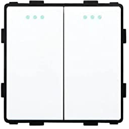 Luxus-Time Serientaster zweifacher Taster Modul Impulstaster Wipptaster mechanisch Kipptaster Lichtschalter für Relais UP Weiß