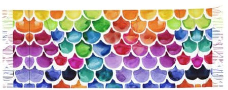 Schal mit mexikanischer Volkskunst, Boho-Druck, Winter, klassisch, modisch, Accessoire, Quaste, 190 x 68 cm, warmer Schal für Damen, Meerjungfrau Fischwaage, Einheitsgröße