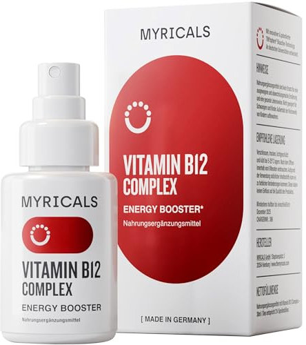 MYRICALS VITAMIN B12 COMPLEX Premium Spray Liquid, reicht für 7 Monate, 5-fach verstärkte Aufnahme, patentierte Technologie, Made in Germany, ideal fürs Immunsystem, mehr Energie & Nervengesundheit