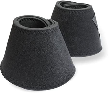 Cloches pour chevaux, poneys | sang chaud sang froid | Noir | Cloches de saut en néoprène S-XL | Protection des sabots pour l'équitation, saut, terrain, saule (XXL, noir)