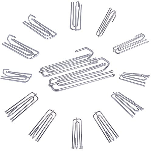 Ganchos de Cortina Plisados en Acero Inoxidable - 50 Unidades Con 4 Puntas Para Transversales (Plateado)