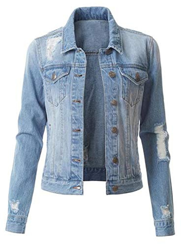 TDEOK sliten jeansjacka dam hål – jeansjacka dam kort sliten – korta jeansjackor hål stretch oversize övergångsjacka jeans jackor midja jeansskjorta elegant för flickor jeansblus