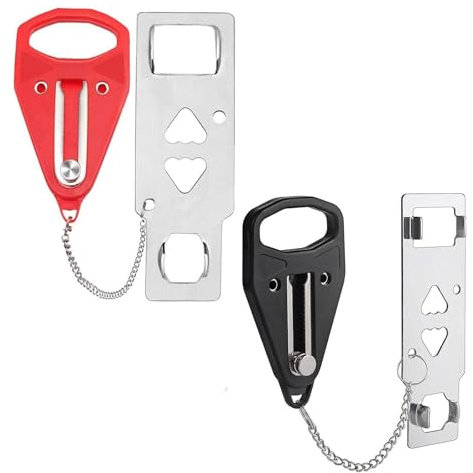 Travel Sleep EZ Door Jam(2-Pack),Portable Door Lock for Hotels, Homes, Apartments and Dorm Rooms, Extra Security & Privacy,Compact Design for Inward Opening Doors