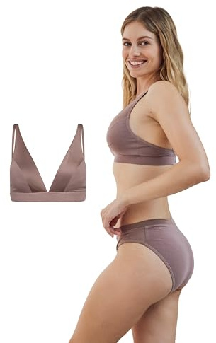 Bustier Damen Bambus – Triangel-BH ohne Bügel Bio-Baumwolle Viskose