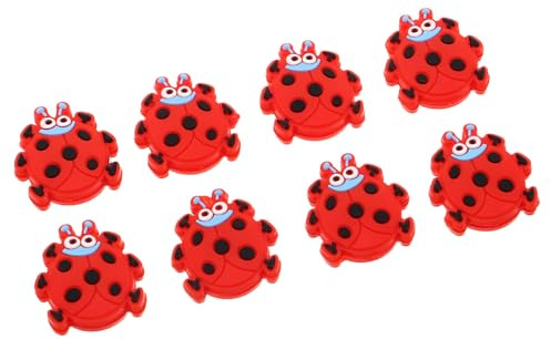 ARTSEWPLY Lot de 8 Amortisseurs de Vibrations pour Tennis en Silicone Rouge Forme Insecte Absorbeurs de Chocs pour Raquette Accessoires Tennis Anti-Vibrations Chocs