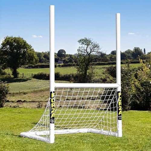 FORZA 3v3 Mini but de football et rugby – But de jardin multi-sports avec cadre en uPVC, filet résistant aux intempéries et montage facile – But d'entraînement portable pour athlètes juniors