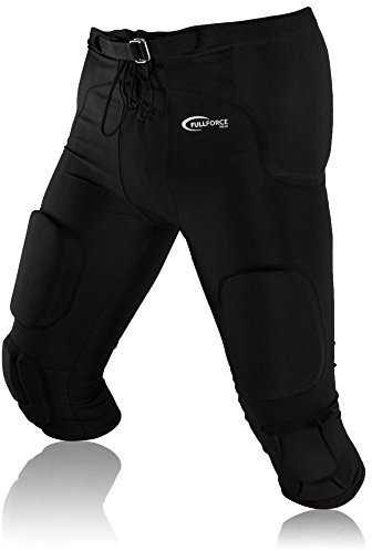 Full Force American Football Gamehose Stretch mit integrierten 7 Pocket Pad All in One - schwarz Gr. XS