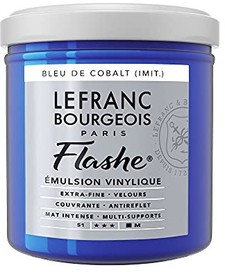 Lefranc Bourgeois Flashe acrilica, Vernice vinilica, Blu Cobalto (Imit.), 125ML