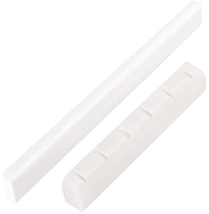 X-Mile Puente de Guitarra Clásica de 6 Cuerdas Juego de Puente y Cejuela Puente de guitarra de hueso hecho de hueso de buey de grado superior para el reemplazo de la guitarra acústica clásica