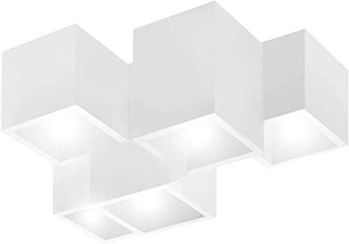 Bill Goff Inc. Lampada soffitto plafoniera gesso moderna quadrata LED 40W GU10 alimentazione 230V illuminazione cucina salone camera ufficio tavolo (temperatura luce 6500K)