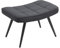 byLIVING Hocker UTA/gepolsterter Fußhocker in Web-Stoff dunkel-grau mit Ziersteppung/Gestell schwarz pulverbeschichtet/Fuß-Ablage/Sitzhocker/Fußbank / 60 x 39 x 41 cm (BxHxT)