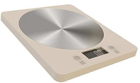 SMSOM Escala de Cocina, Digital g/ml/oz/LB.oz para, Hornear, cocinar y Comida for Comer, 304 Panel de Acero Inoxidable (Color : Beige)