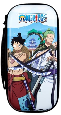 Konix One Piece Schutz- und Transporthülle Nintendo Switch, Switch Lite und Switch OLED - Aufbewahrung von 8 Spielen - Wano Luffy- und Zoro-Motiv