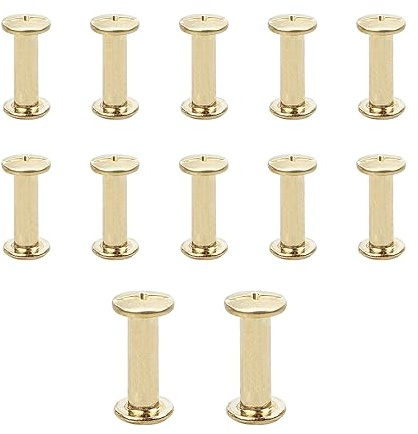 JJWNMLL 12Pcs Chicago Screw Posts,M5*20mm Rivet Chicago Binding Screws Gold | Metal Rivet Replacement Repair for Bags, Collar, Harness, Luggage, Purse, Dog Lead, Backpack, Belt