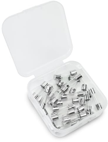 Innfeeltech 25 st snabbblåsglas säkringar 5 x 20 mm 250 V 15A snabbrörssäkring sortiment kit