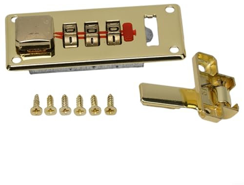 Oniissy 1 set di lucchetti a combinazione da 65 x 29 mm, in legno, per valigie, serratura a combinazione in oro e argento, per scatole di legno retrò e uso in ufficio (giallo destro)