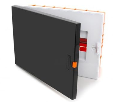 Distribuidor empotrado para 12 elementos. Diseño compacto y funcional. Ideal para organización y conexión eficiente en espacios reducidos.